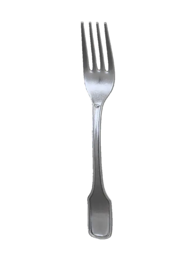 Four-prong silver fork 3D model, vytvořený pomocí AI