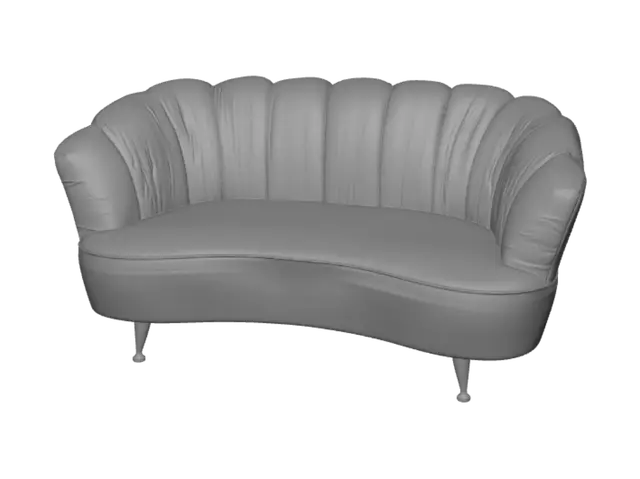 3D model for Gray Velvet Crescent Sofa