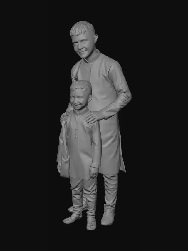 3D model for Brothers in Traditional Attire