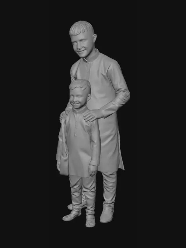 3D model for Brothers in Traditional Attire