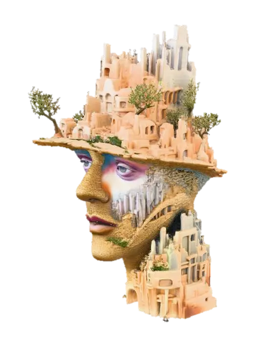 Ethereal Metropolis #Thanksgiving# 3D model, vytvořený pomocí AI
