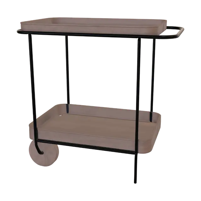 3D model for Two-Tier Walnut Serving Cart