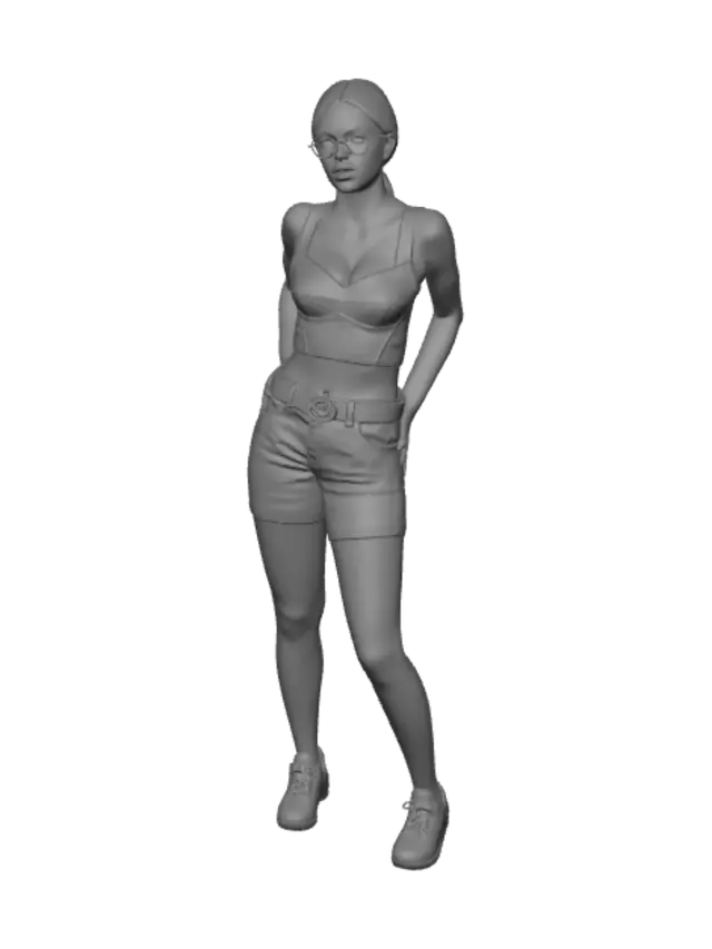 3D model for Night Out in a Black Crop Top