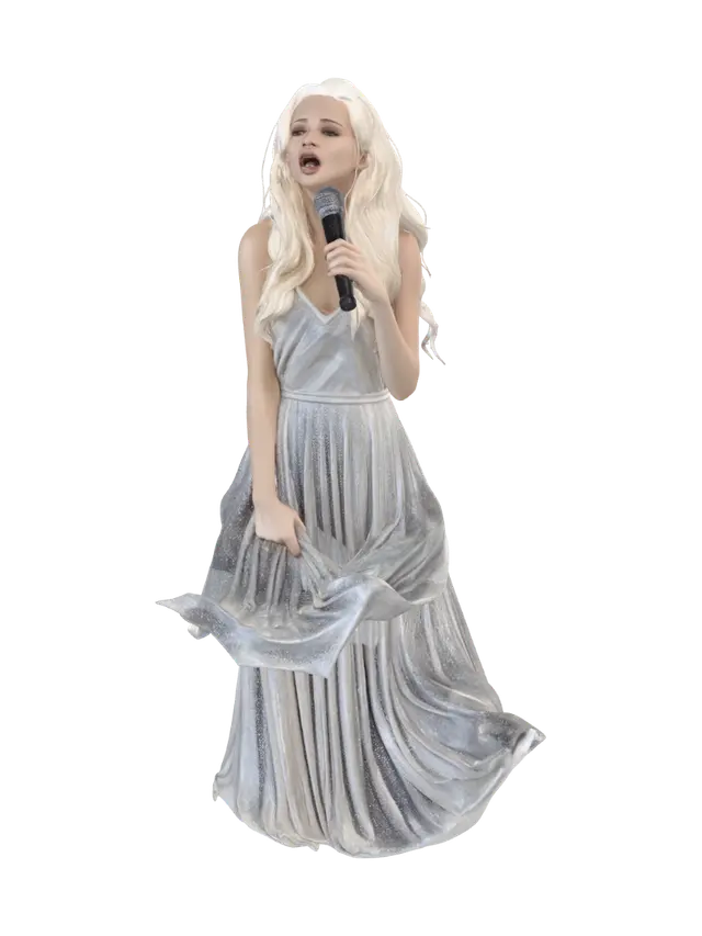 Silvery Serenade on Stage - Theatre 3D model, vytvořený pomocí AI