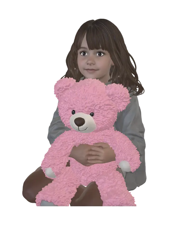 pink teddy - Hug 3D model, vytvořený pomocí AI