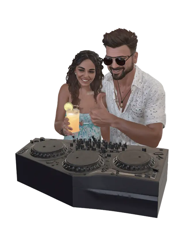 Modello 3D DJ, and girl, generato dall’IA