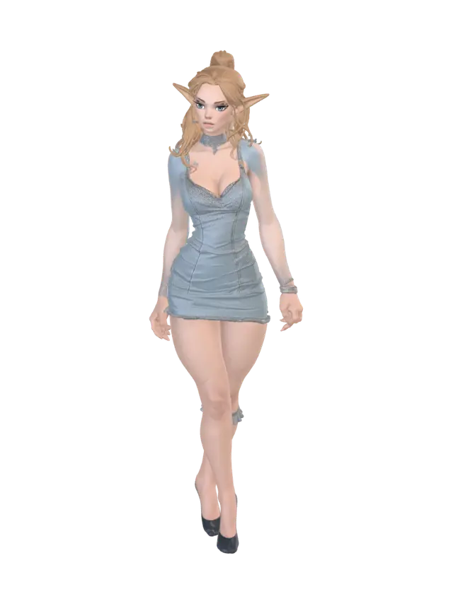 Tender Tides 3D model, vytvořený pomocí AI