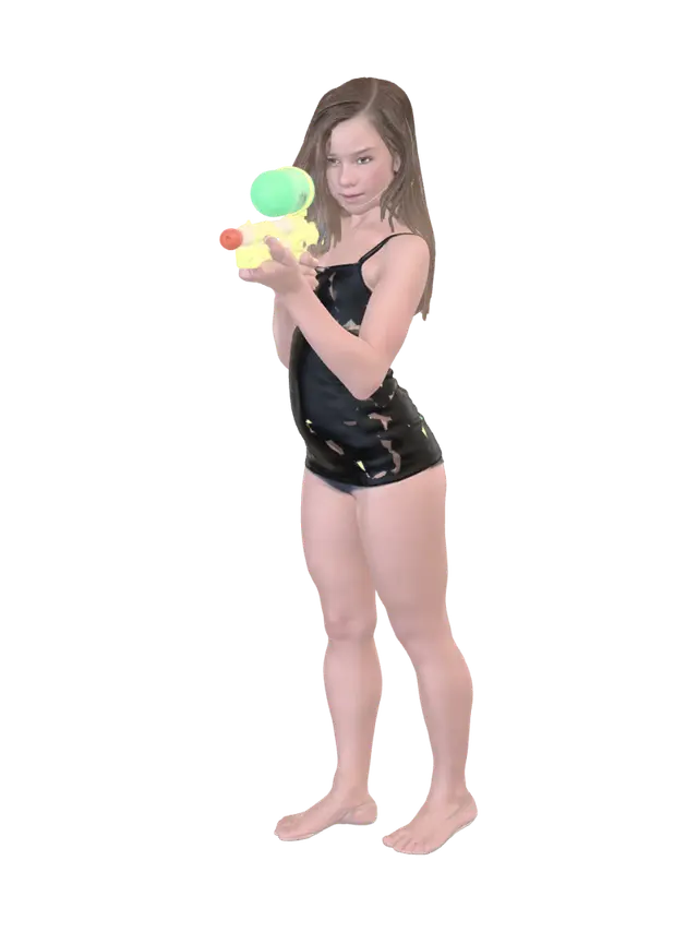 Super Soaker Summer Splash Showdown 3D model, vytvořený pomocí AI