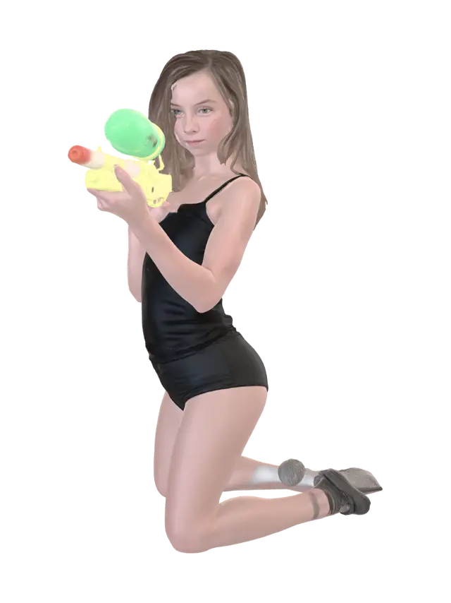 Summer Splash Showdown 3D model, vytvořený pomocí AI