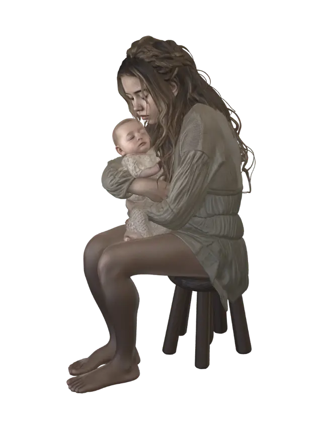 Tender Embrace - Hug 3D model, vytvořený pomocí AI