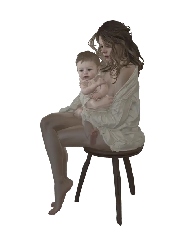 Tender Morning Embrace 3D model, vytvořený pomocí AI