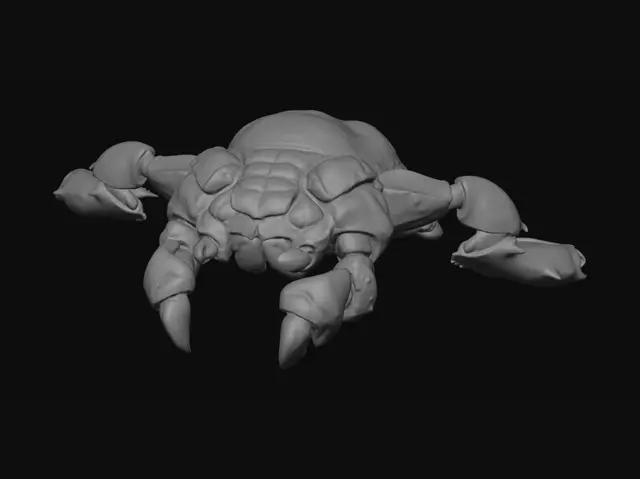 3D model for Sunlit Orange Shore Crab on Mud