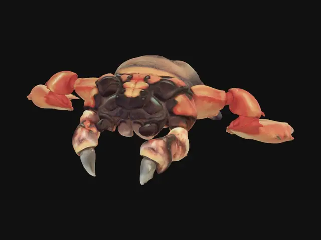 3D model for Sunlit Orange Shore Crab on Mud
