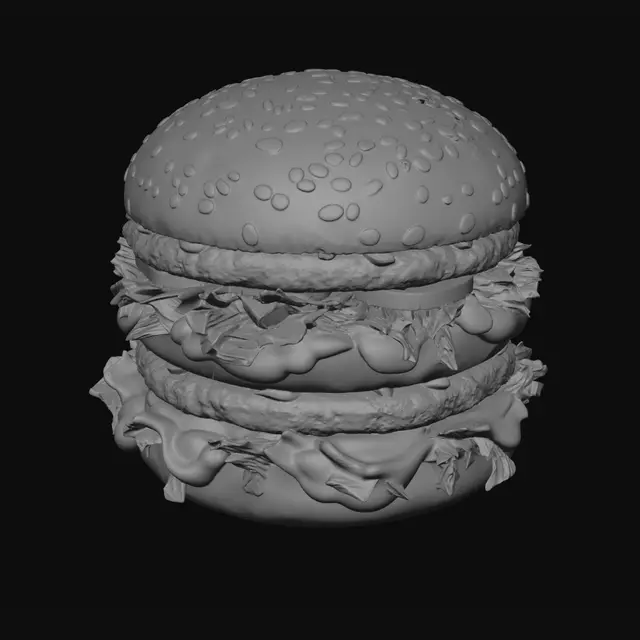 3D model for Deluxe Double Cheeseburger