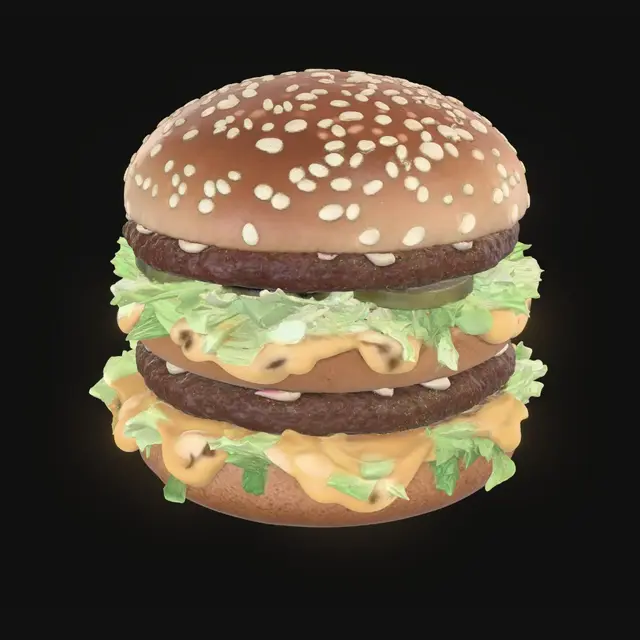 3D model for Deluxe Double Cheeseburger