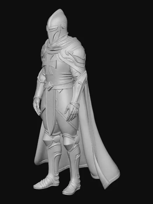 3D model for Design me a futuristic mediaeval type suit based on the Knights Templar