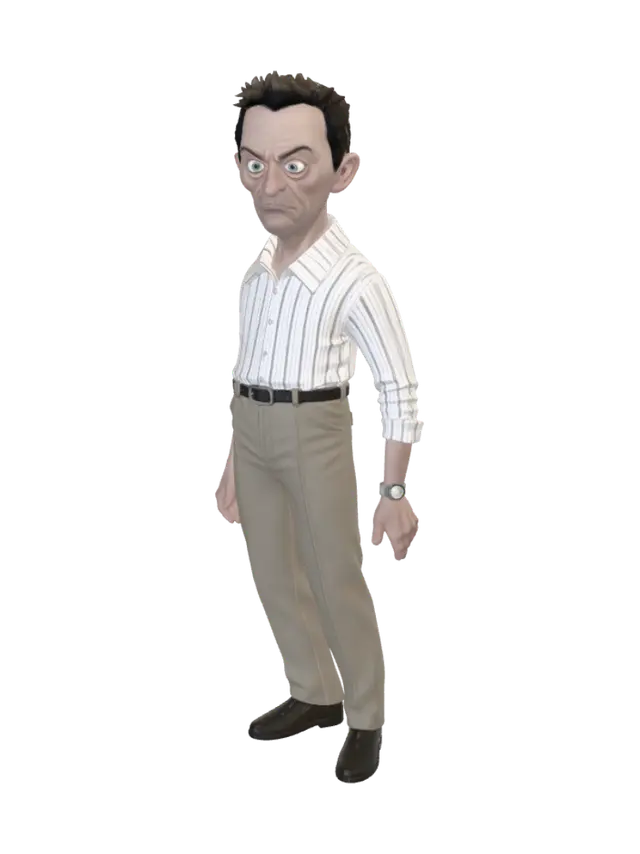 3D model for Wide-Eyed Office Worker