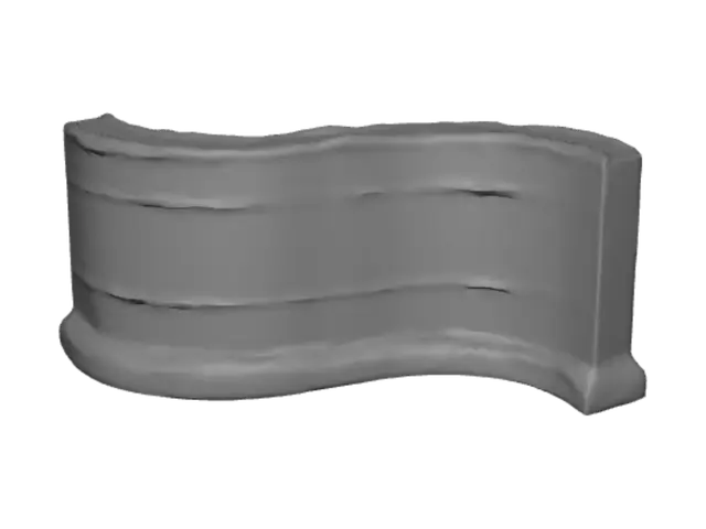 3D model for Snow on the Curved Concrete Barrier