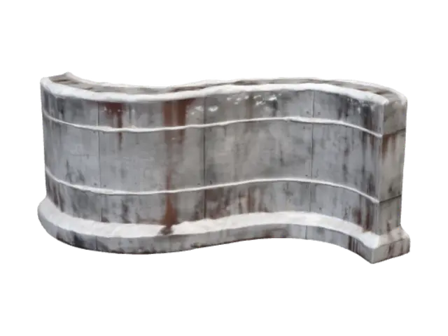 3D model for Snow on the Curved Concrete Barrier