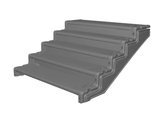 3D model for Staircase of metal drawers