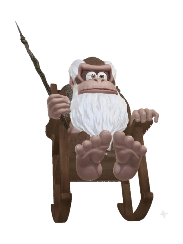 3D model for Grandpa Sasquatch in a Rocking Chair