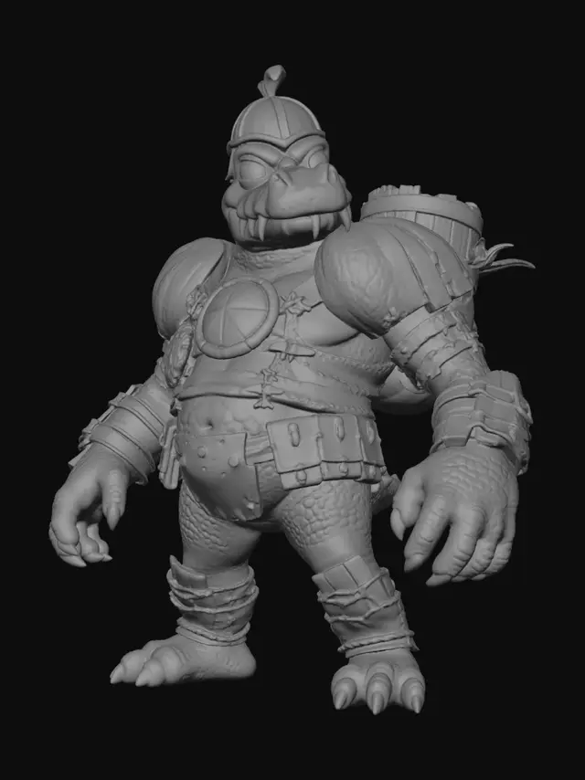 3D model for Armored Crocodile Warlord