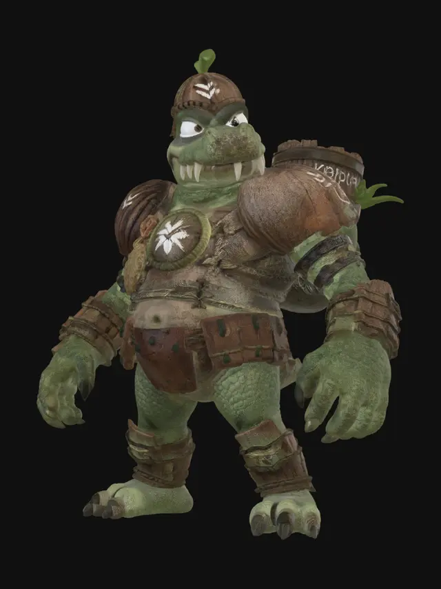 3D model for Armored Crocodile Warlord