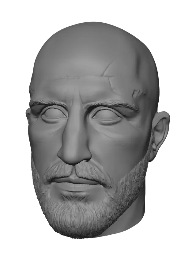 3D model for Close-Up Portrait of a Bald Man