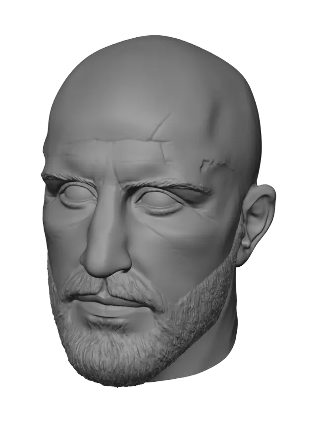 3D model for Close-Up Portrait of a Bald Man