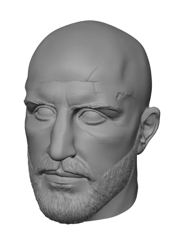 3D model for Close-Up Portrait of a Bald Man