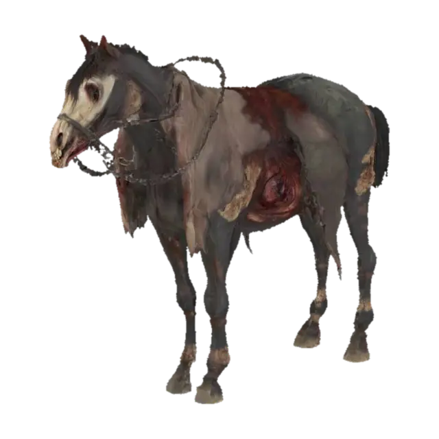 Undead horse - Decayed 3D model, vytvořený pomocí AI