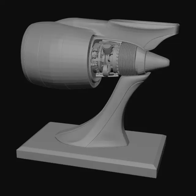 3D model for Make a trophy that includes this engine and pylon