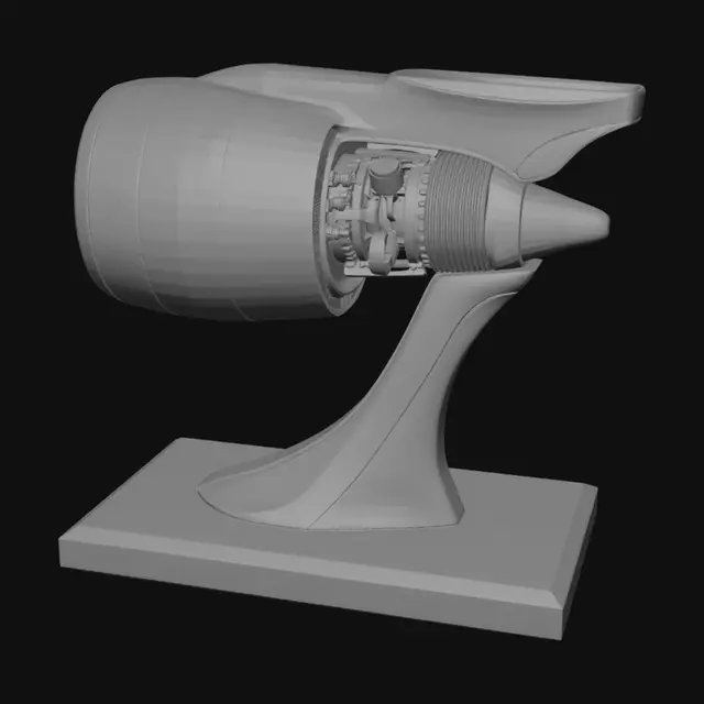 3D model for Make a trophy that includes this engine and pylon