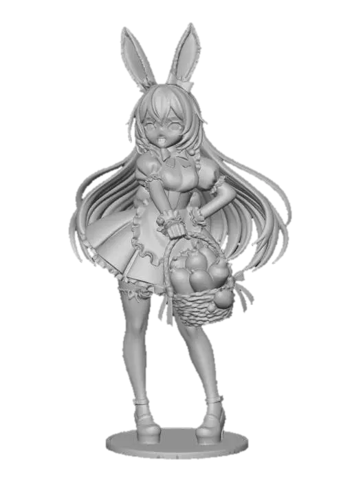 3D model for #EasterEgg2026#,  Cute bunny with a basket