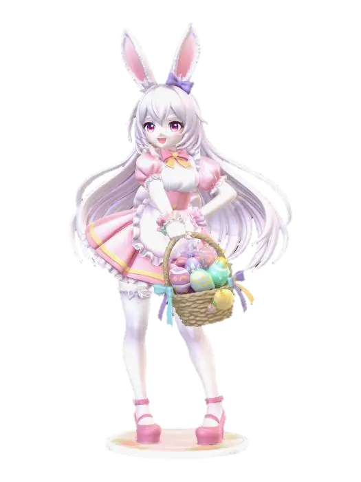 3D model for #EasterEgg2026#,  Cute bunny with a basket