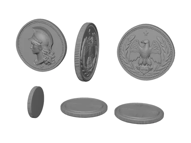 3D model for Golden Coin: Trojan Warrior Front, Eagle Back
