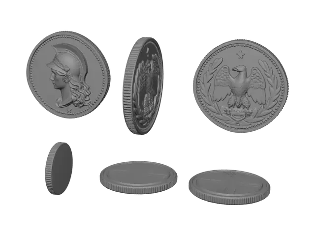 3D model for Golden Coin: Trojan Warrior Front, Eagle Back