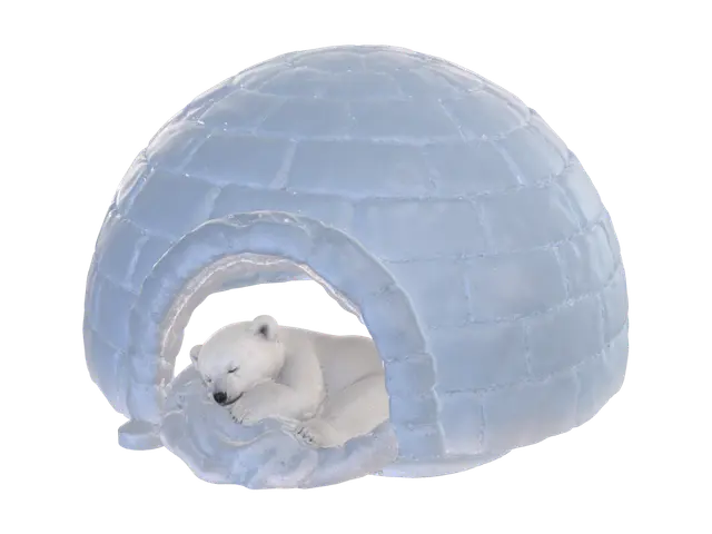 Baby Polar Bear 3D model, vytvořený pomocí AI
