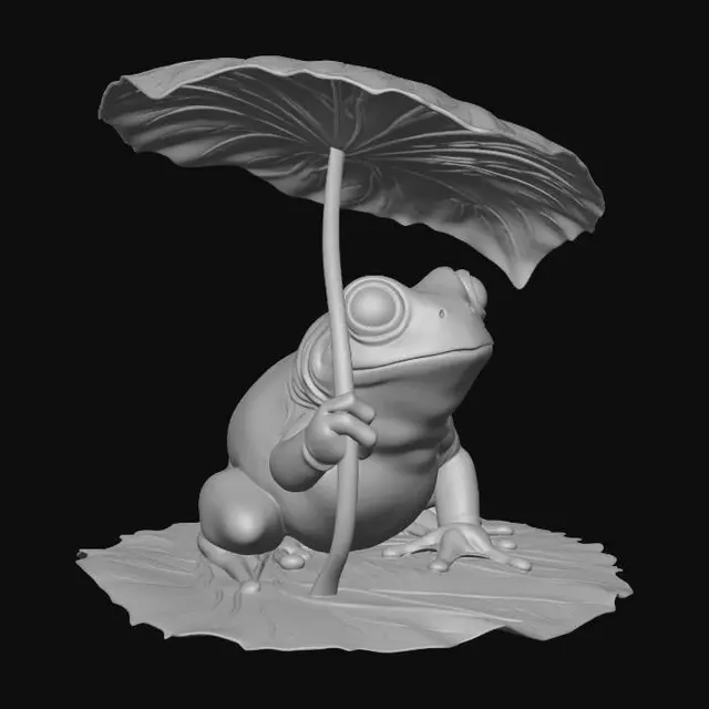 3D model for Umbrella Frog in the Rain