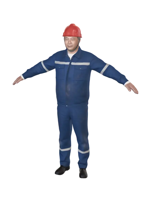 Modello 3D Worker 3D Model - Constructionworker, generato dall’IA