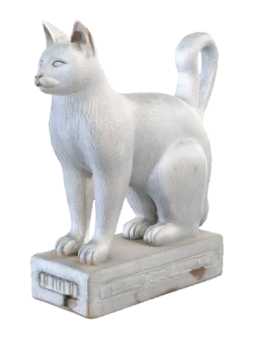 an ancient stone statue of cat - Catlike 3D model, vytvořený pomocí AI