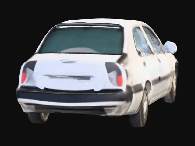 3D model for Wrecked sedan