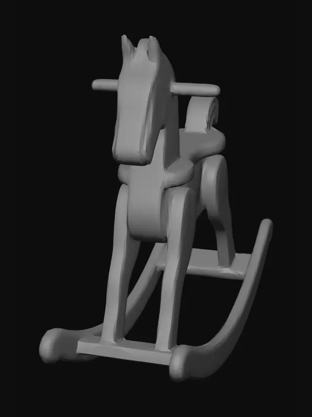 3D model for Colorful Folk Art Rocking Horse