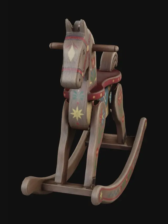 3D model for Colorful Folk Art Rocking Horse