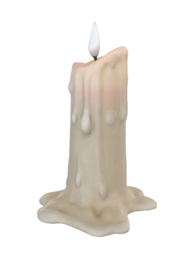 Melting Candle 3D model, vytvořený pomocí AI