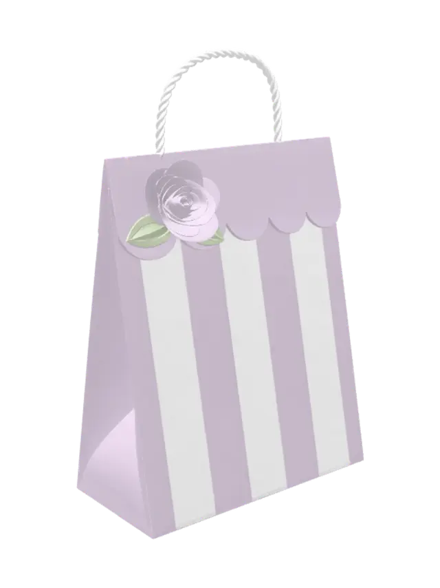 3D model for Lilac and White Striped Gift Bag