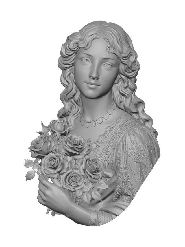 3D model for Serene Bride with Roses
