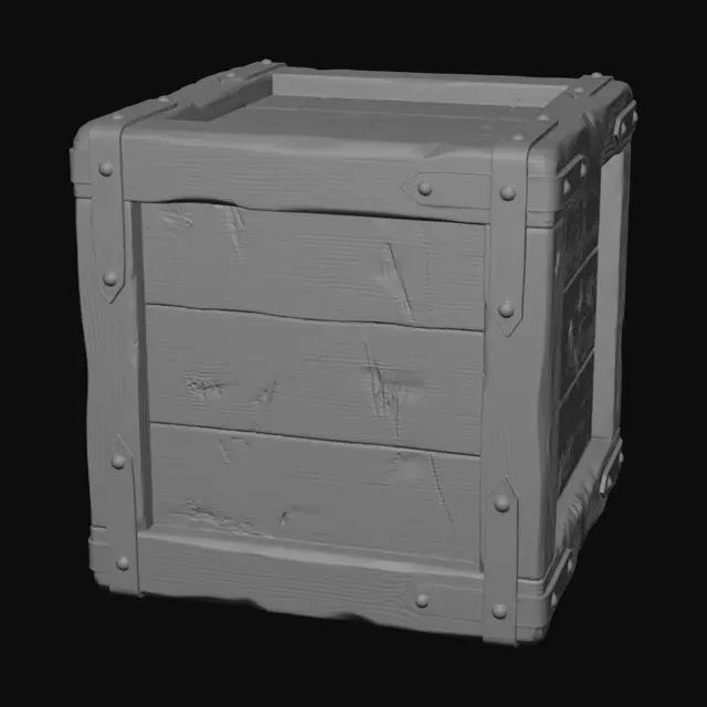 3D model for Weathered wooden crate