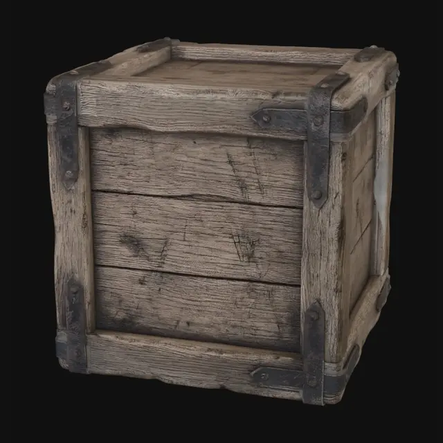 3D model for Weathered wooden crate