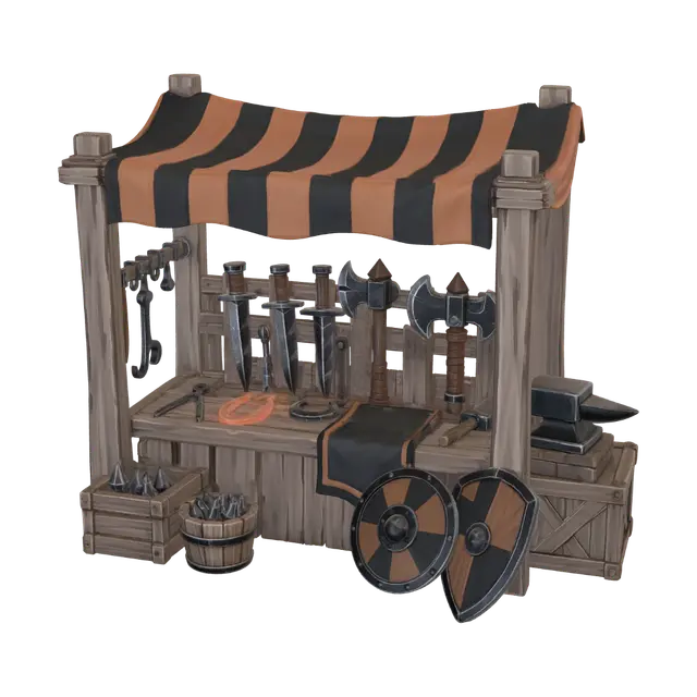 3D model for The Striped Armory Stall